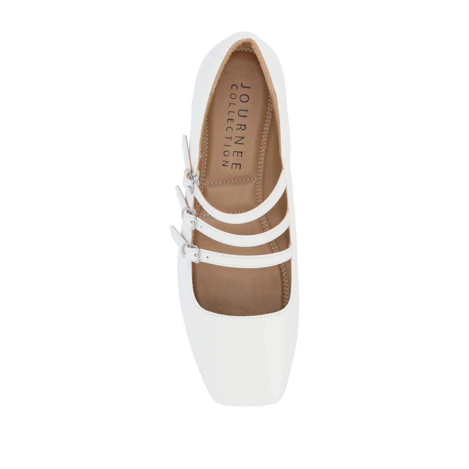 DARLIN Ballet Flats in Vegan Leather - White
