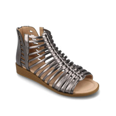 Delilah Gladiator Sandals in Statement Wide - Pewter