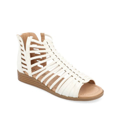 Delilah Vegan Leather Gladiator Sandals in White