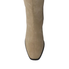 DEVRI Knee High Boots in Vegan Leather - Greige