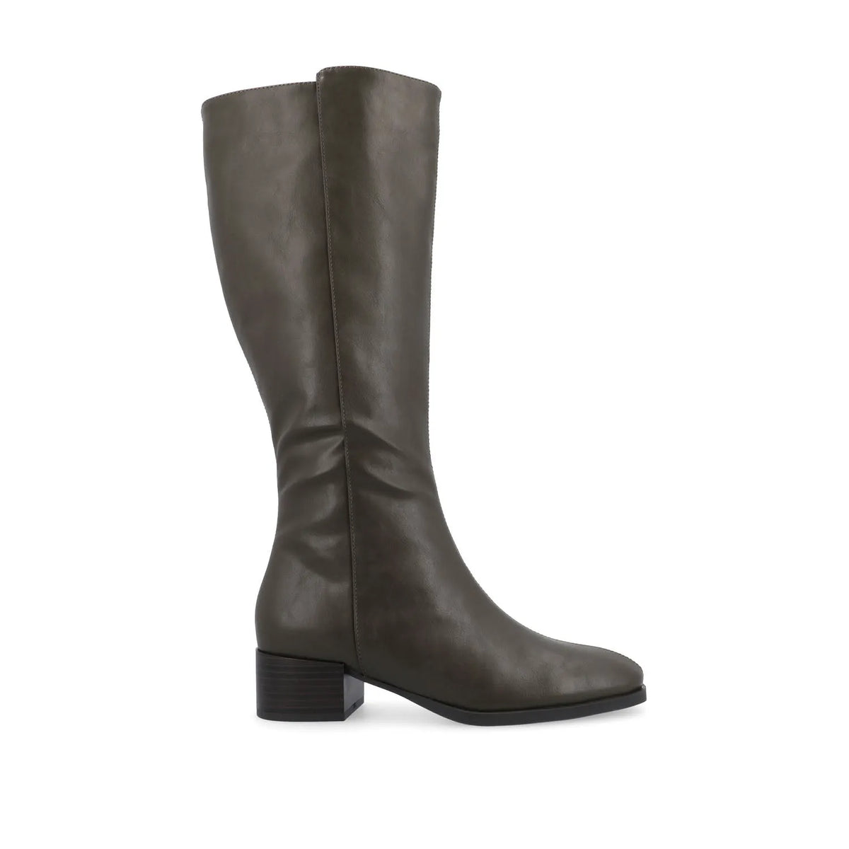 DEVRI Knee-High Boots in Vegan Leather - Olive