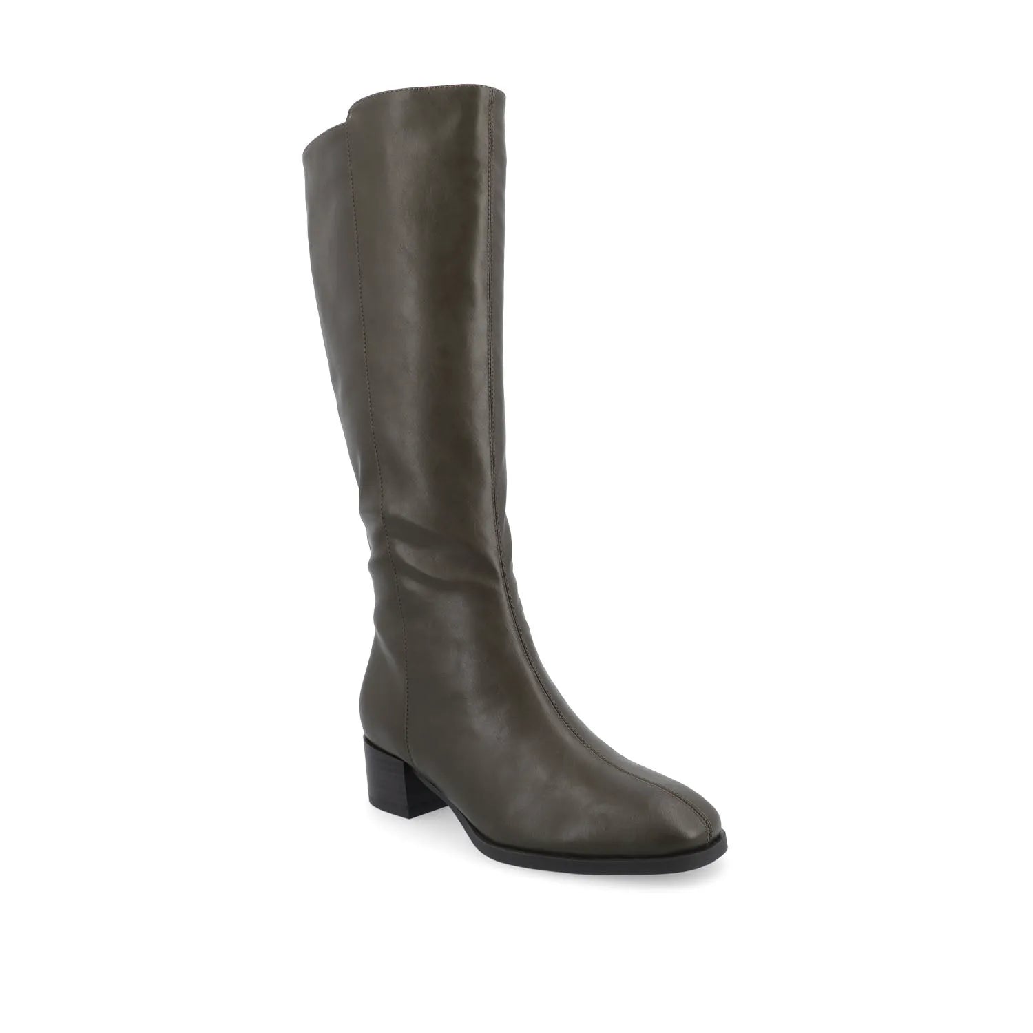DEVRI Knee-High Boots in Vegan Leather - Olive