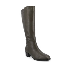 DEVRI Knee-High Boots in Vegan Leather - Olive