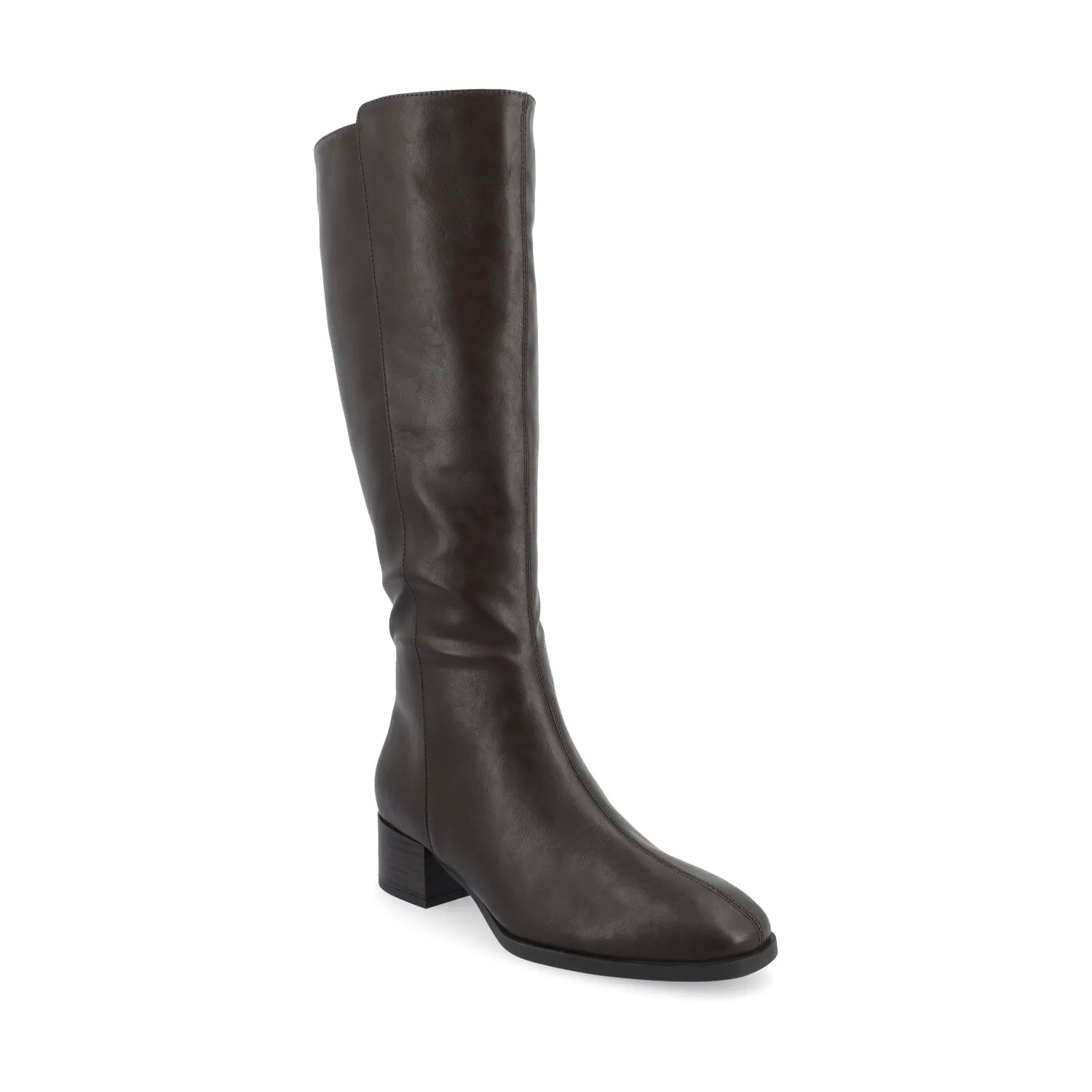DEVRI Wide Calf Knee High Boots - Brown