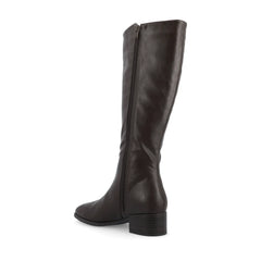 DEVRI Wide Calf Knee High Boots - Brown