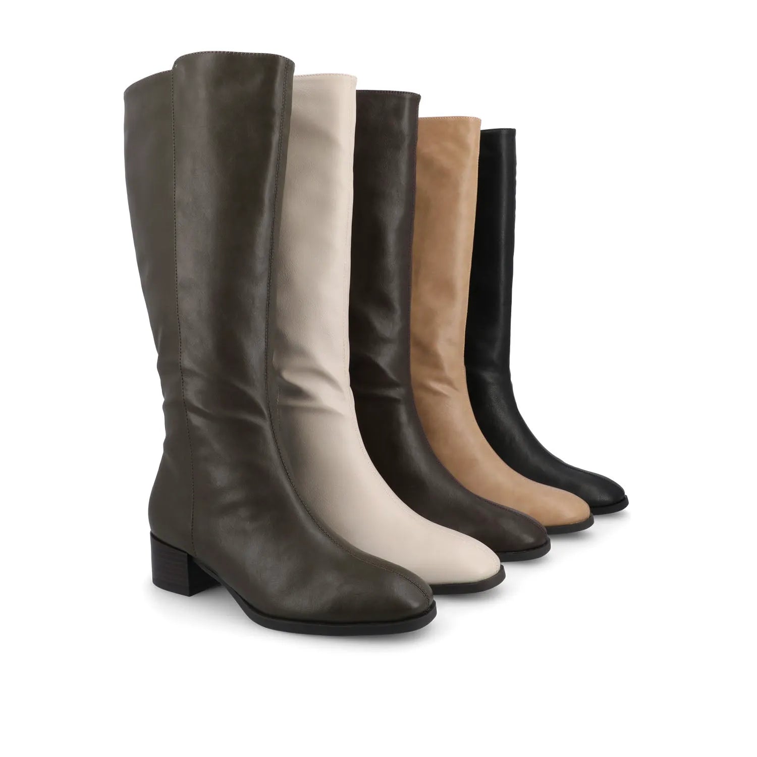 Devri Knee High Boots in Vegan Leather - Bone
