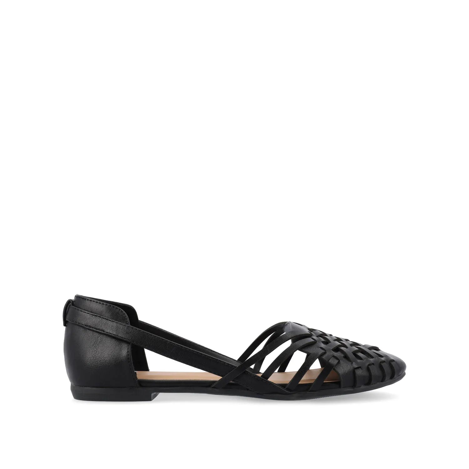 EKKO Wide Fit Vegan Leather Flats - Black