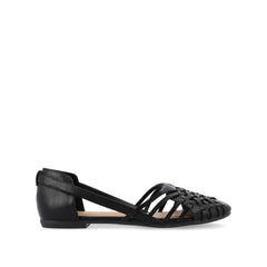 EKKO Wide Fit Vegan Leather Flats - Black