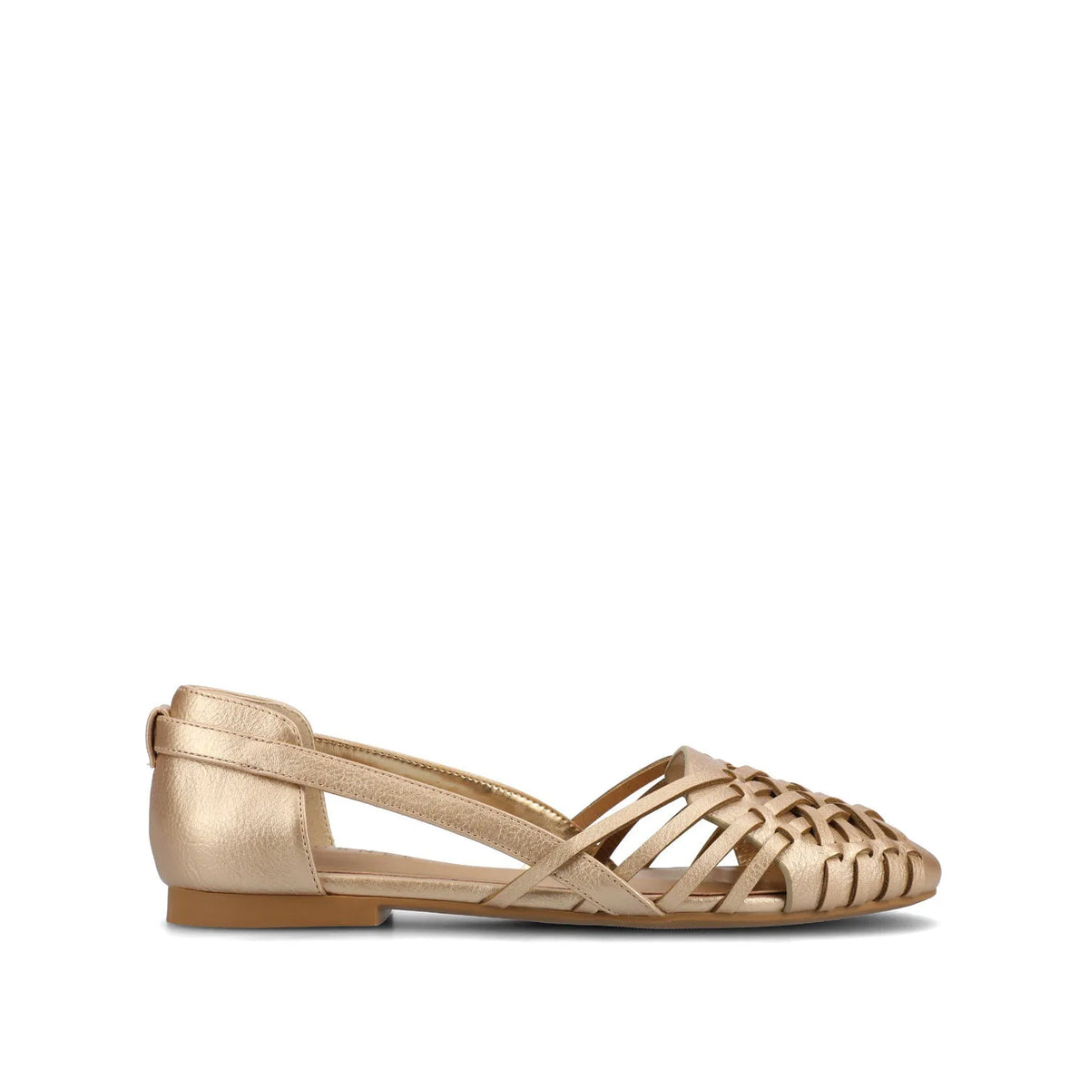 EKKO Woven Flats in Statement Wide - Champagne