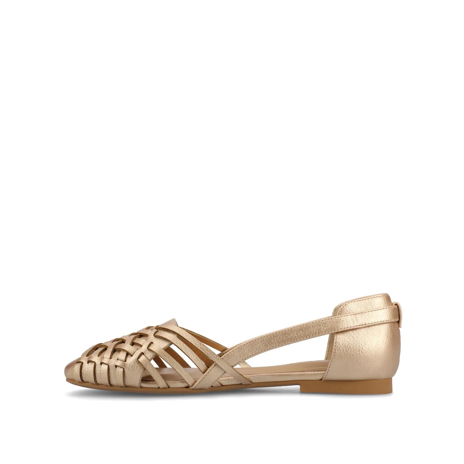 EKKO Woven Flats in Statement Wide - Champagne