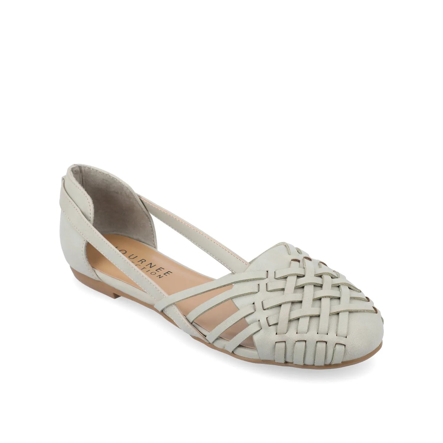 EKKO Woven Flats in Vegan Leather - Grey