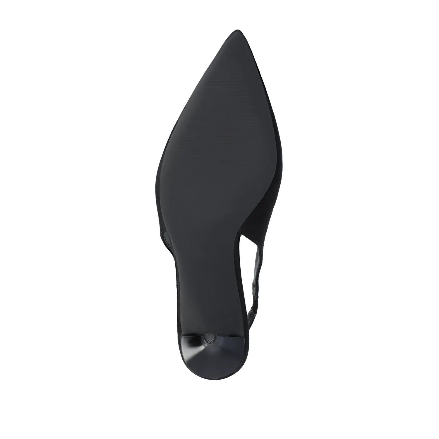 Elenney Slingback Stiletto Heels in Black Faux Suede
