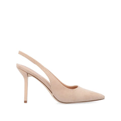 Elenney Slingback Stiletto Heels in Nude Suede