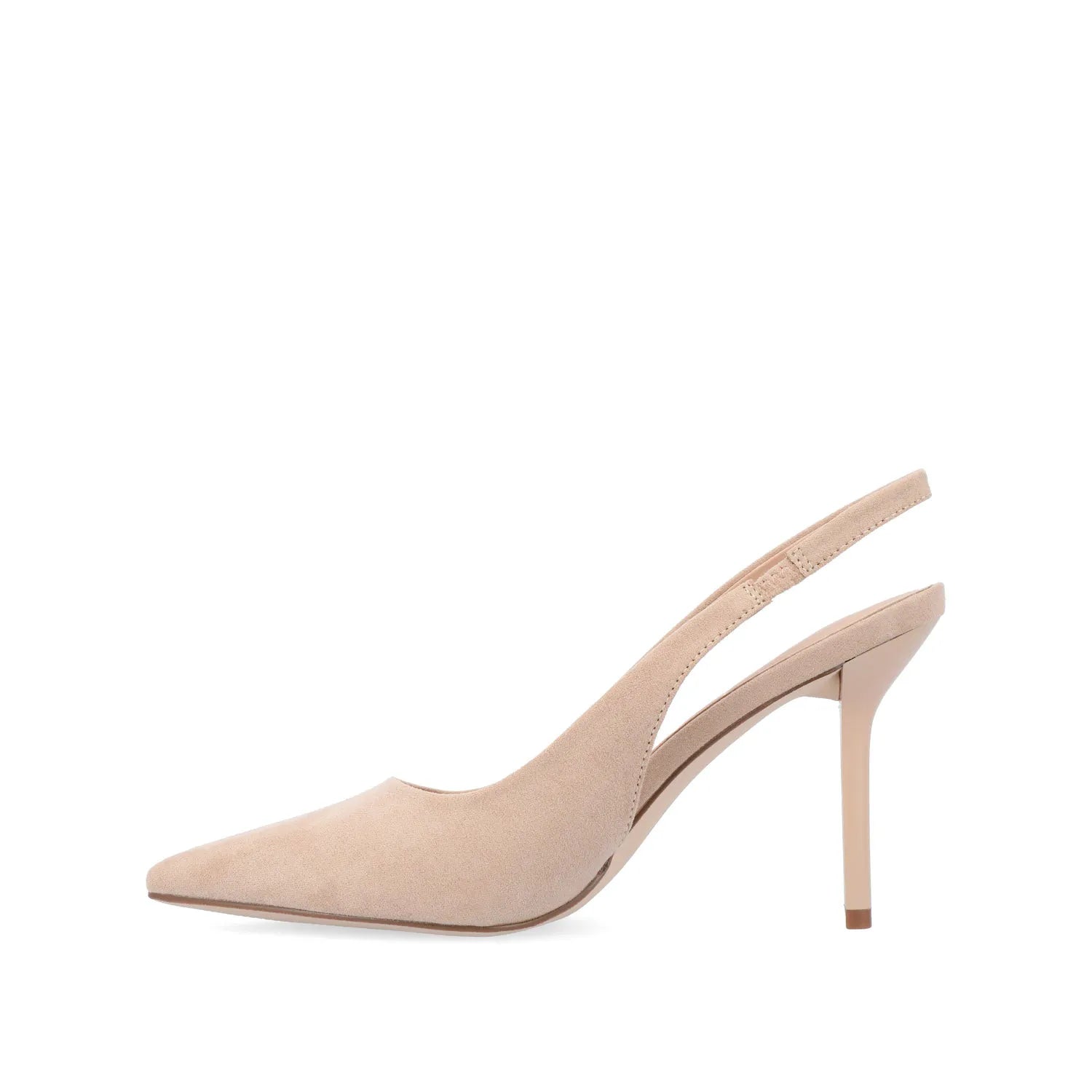 Elenney Wide Stiletto Heels in Nude Suede