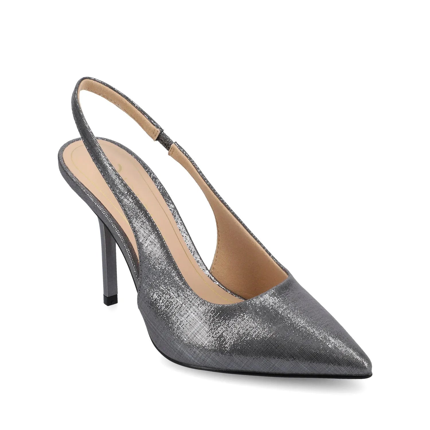 Elenney Slingback Stiletto Heels in Statement Pewter