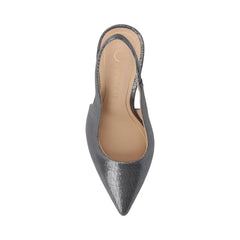 Elenney Slingback Stiletto Heels in Statement Pewter