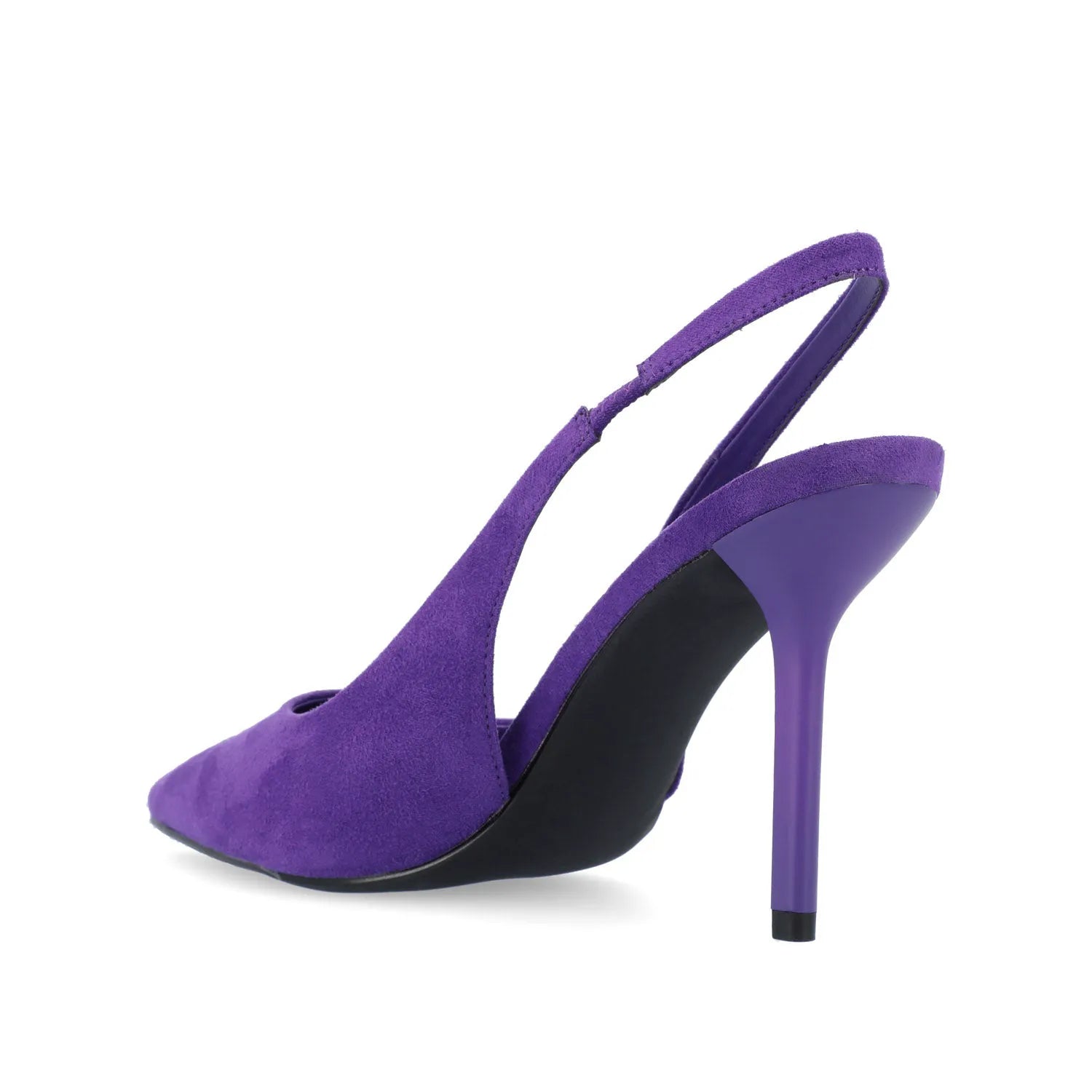 Elenney Slingback Stiletto Heels in Purple Faux Suede