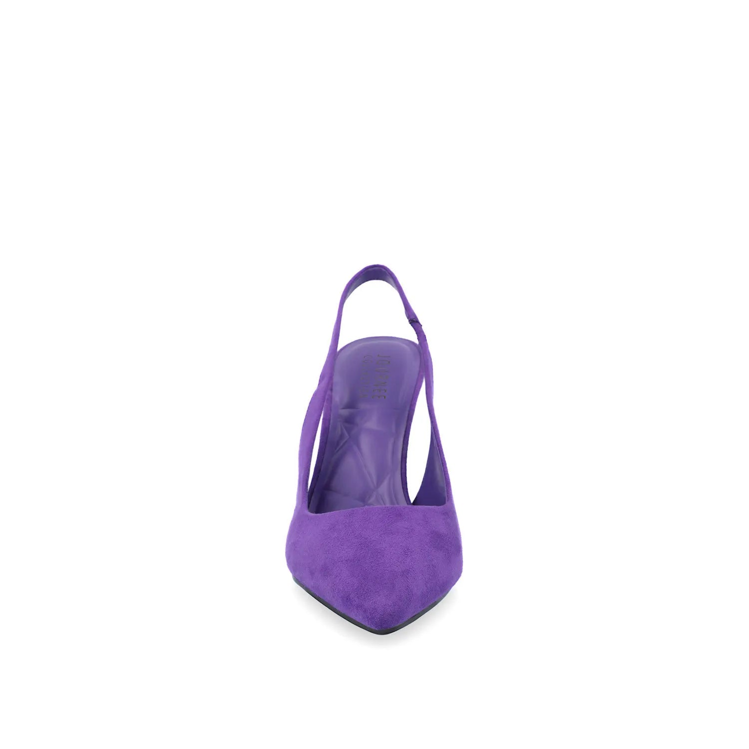 Elenney Slingback Stiletto Heels in Purple Faux Suede