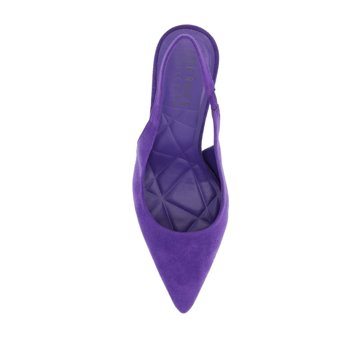 Elenney Slingback Stiletto Heels in Purple Faux Suede