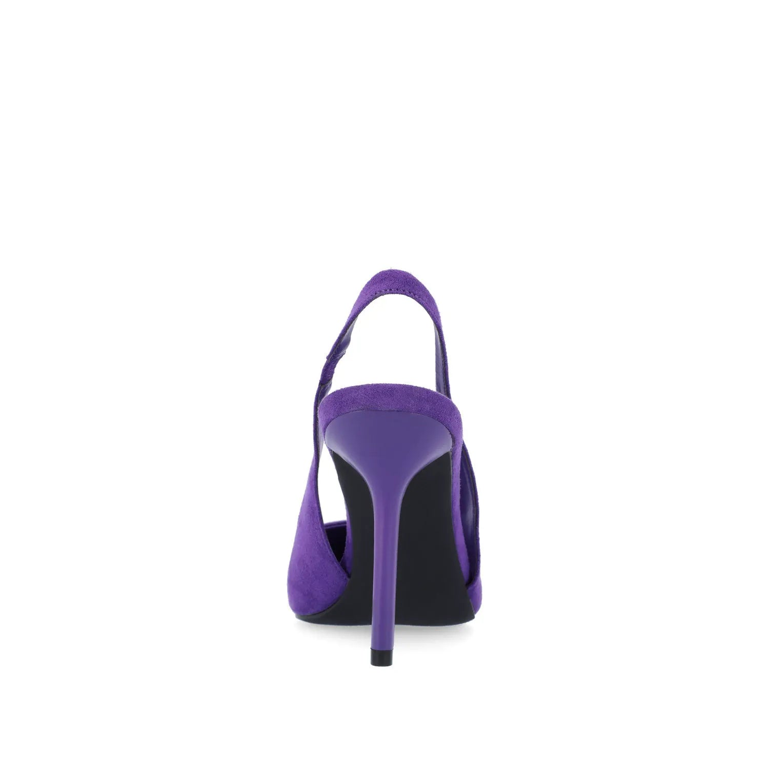 Elenney Slingback Stiletto Heels in Purple Faux Suede