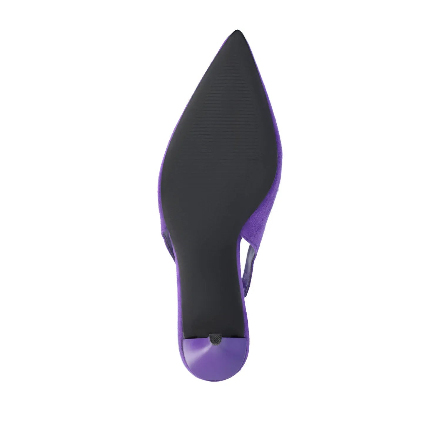 Elenney Wide Stiletto Heels in Purple Faux Suede