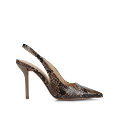 ELENNEY Slingback Stiletto Heels in Statement - Brown Snake