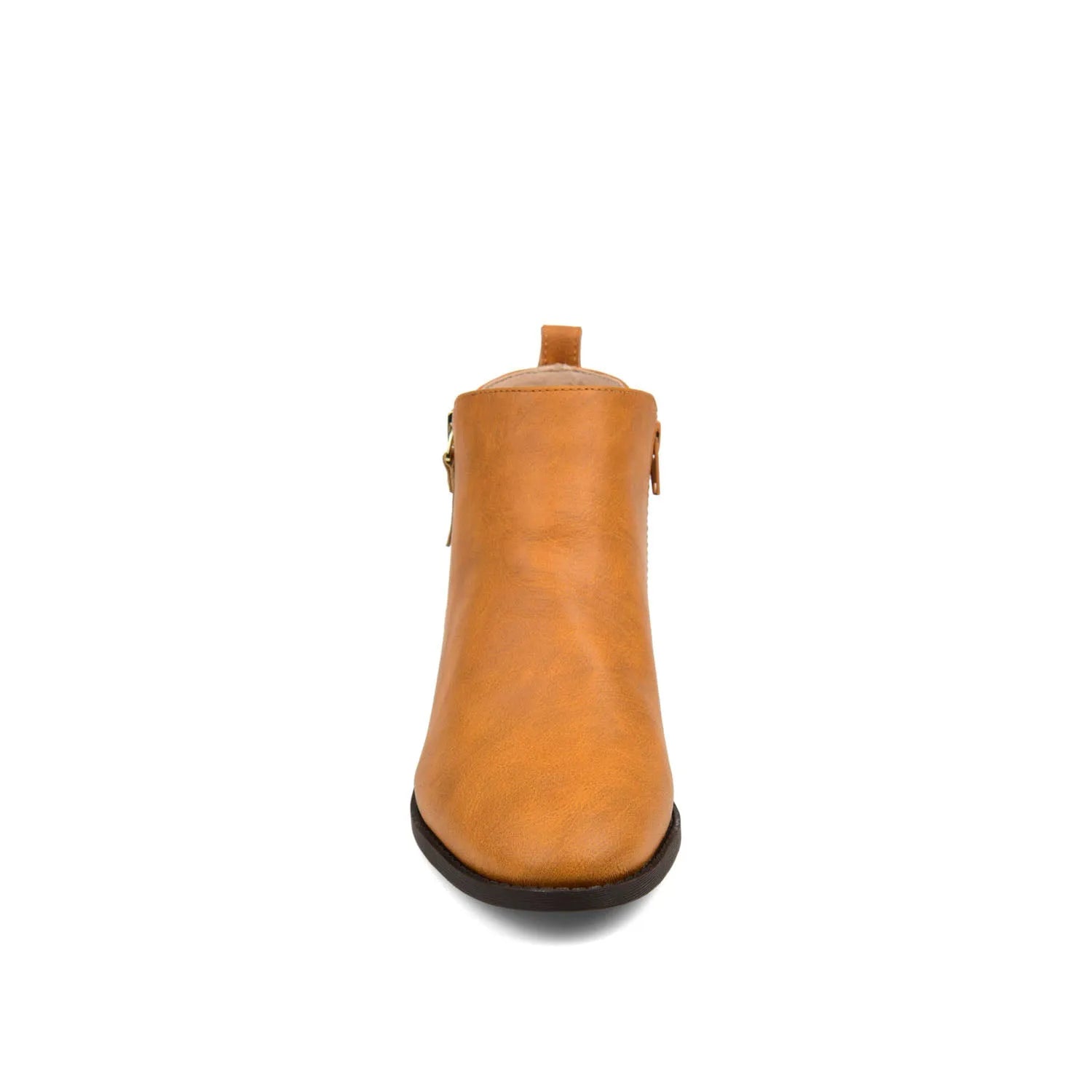 Ellis Zip-Up Bootie in Vegan Leather - Mustard