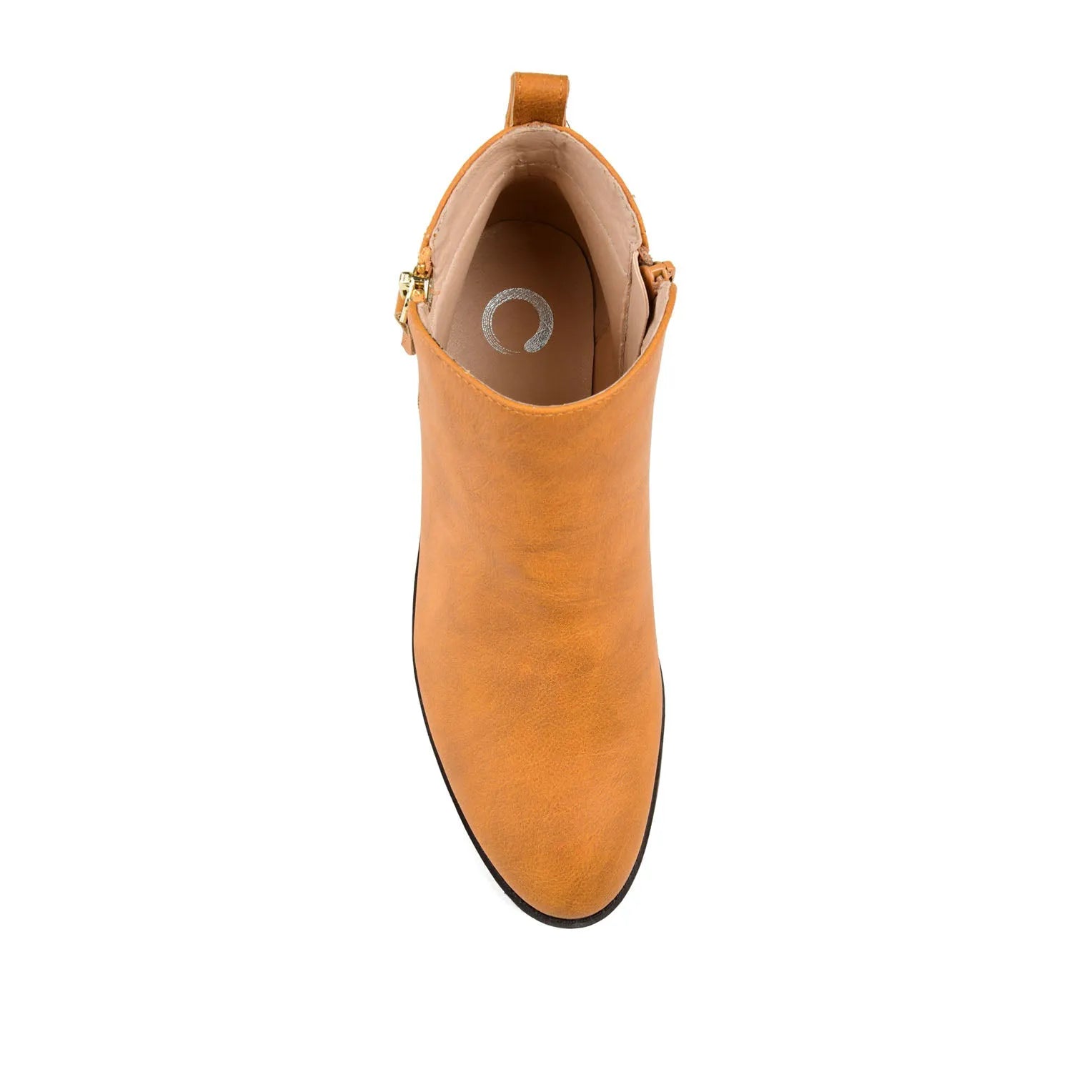 Ellis Zip-Up Bootie in Vegan Leather - Mustard