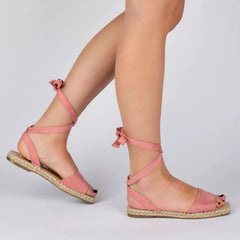EMELIE ESPADRILLE SANDALS IN WIDE - Rose