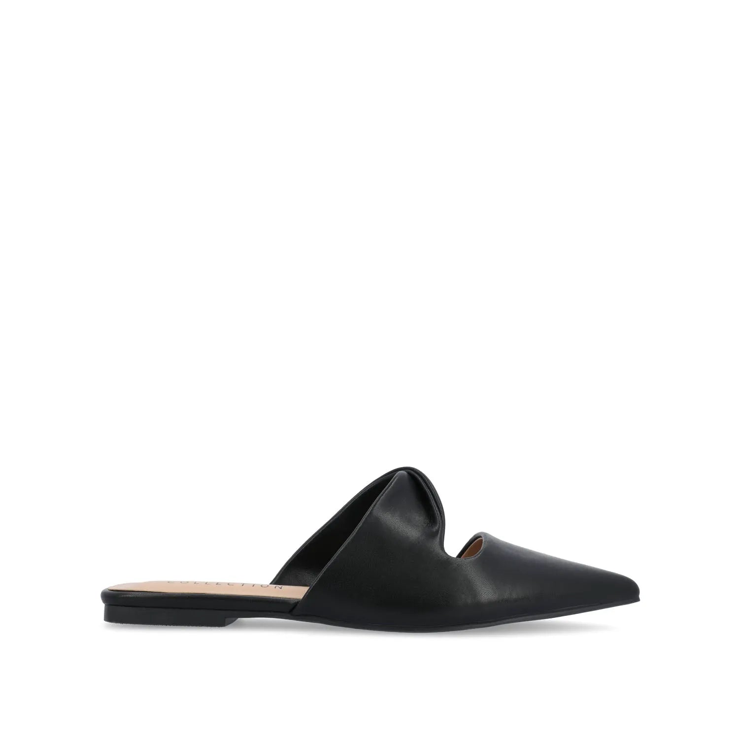 ENNISS Mule Flats in Vegan Leather - Black