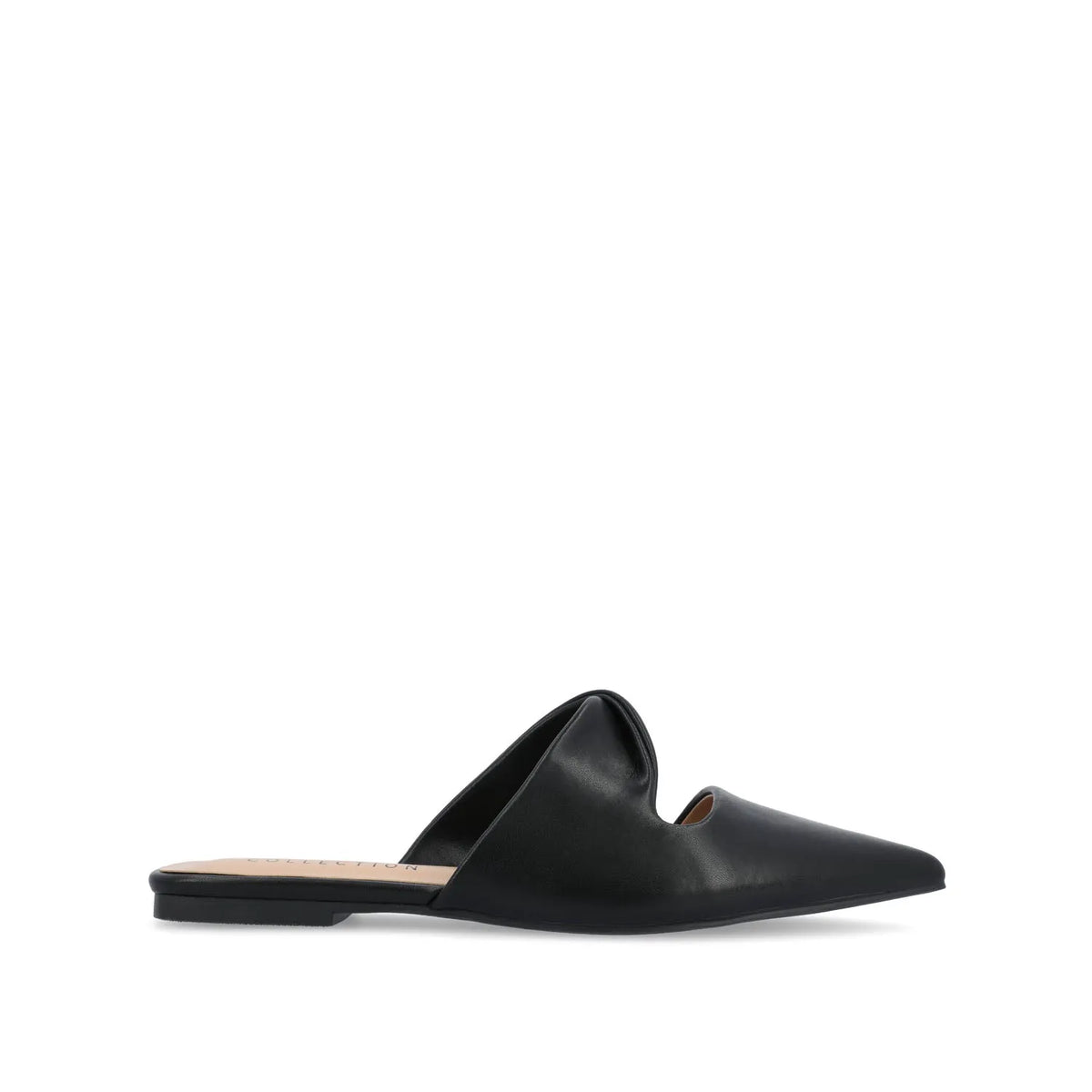 ENNISS Mule Flats in Vegan Leather - Black