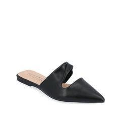 ENNISS Mule Flats in Vegan Leather - Black