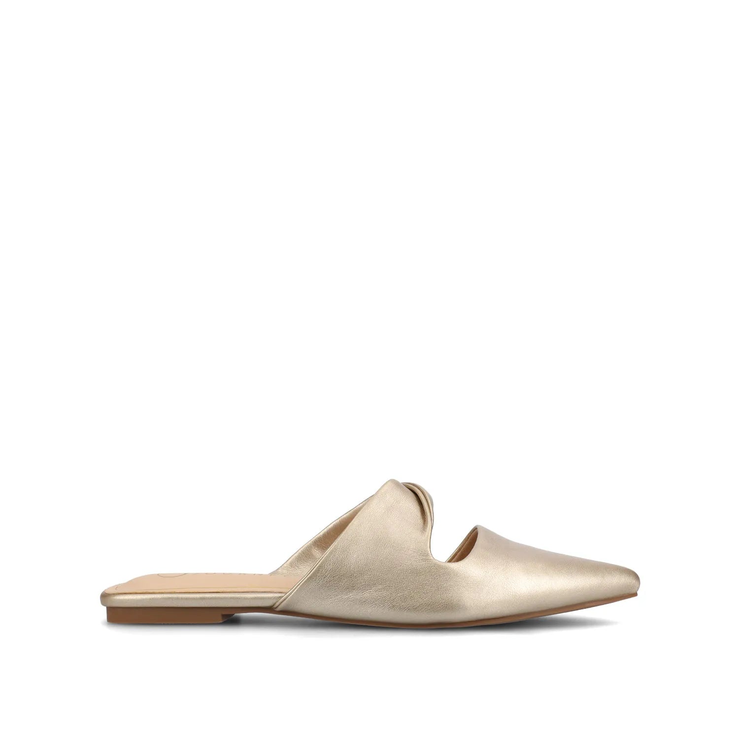 ENNISS Mule Flats in Vegan Leather - Champagne