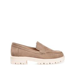 ERIKA LOAFER FLATS IN FAUX SUEDE - Taupe Suede