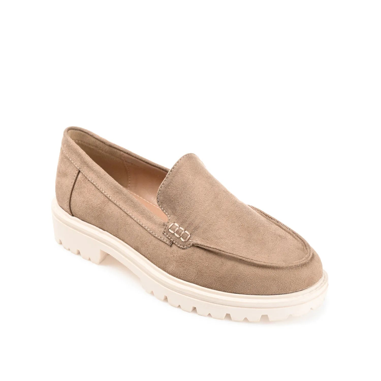 ERIKA LOAFER FLATS IN FAUX SUEDE - Taupe Suede