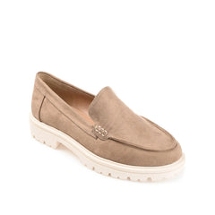 ERIKA LOAFER FLATS IN FAUX SUEDE - Taupe Suede