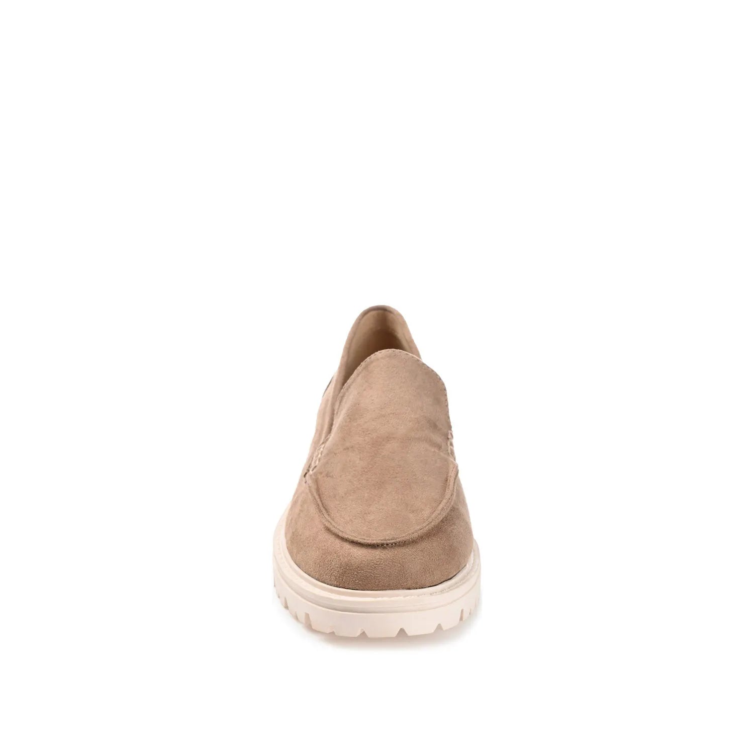 ERIKA LOAFER FLATS IN FAUX SUEDE - Taupe Suede
