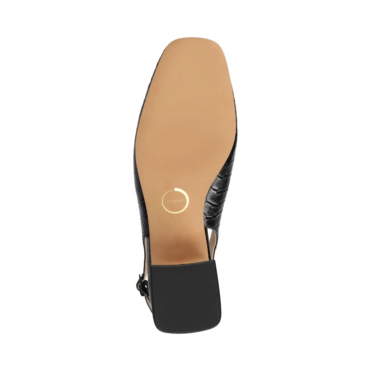 EVERLEE Slingback Pump Heels in Vegan Leather - Black Croco