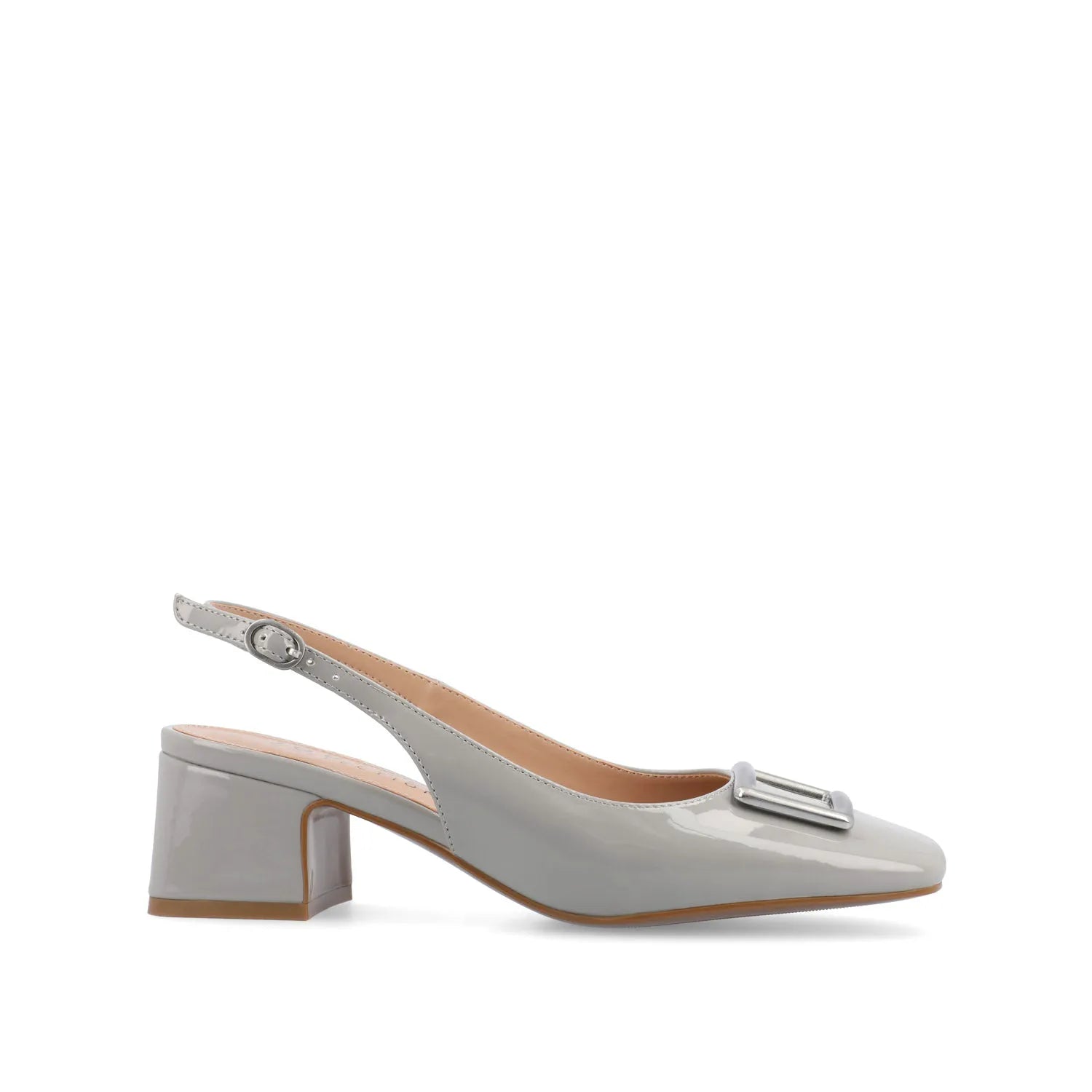 EVERLEE Slingback Pump Heels in Vegan Leather - Grey