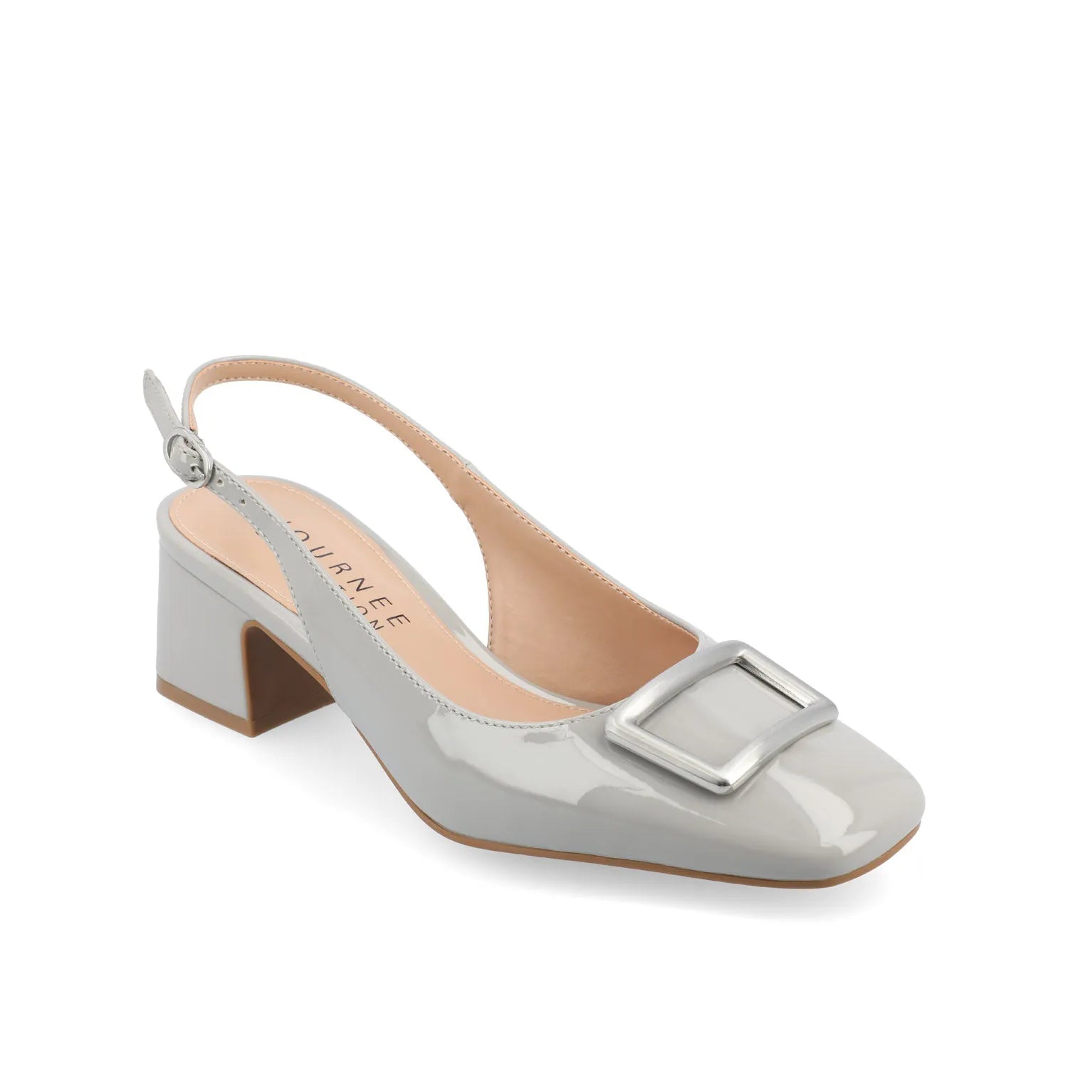 EVERLEE Slingback Pump Heels in Vegan Leather - Grey