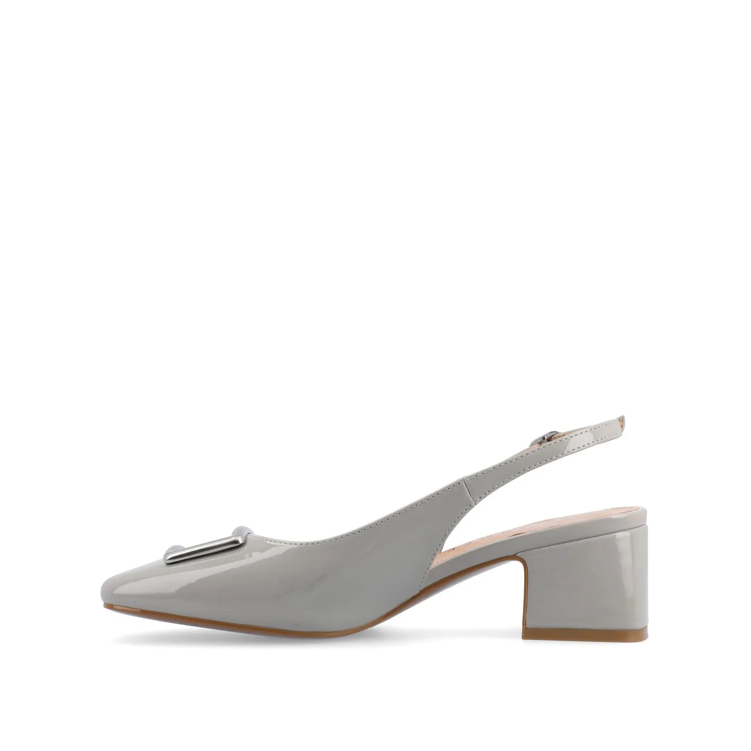 EVERLEE Slingback Pump Heels in Vegan Leather - Grey