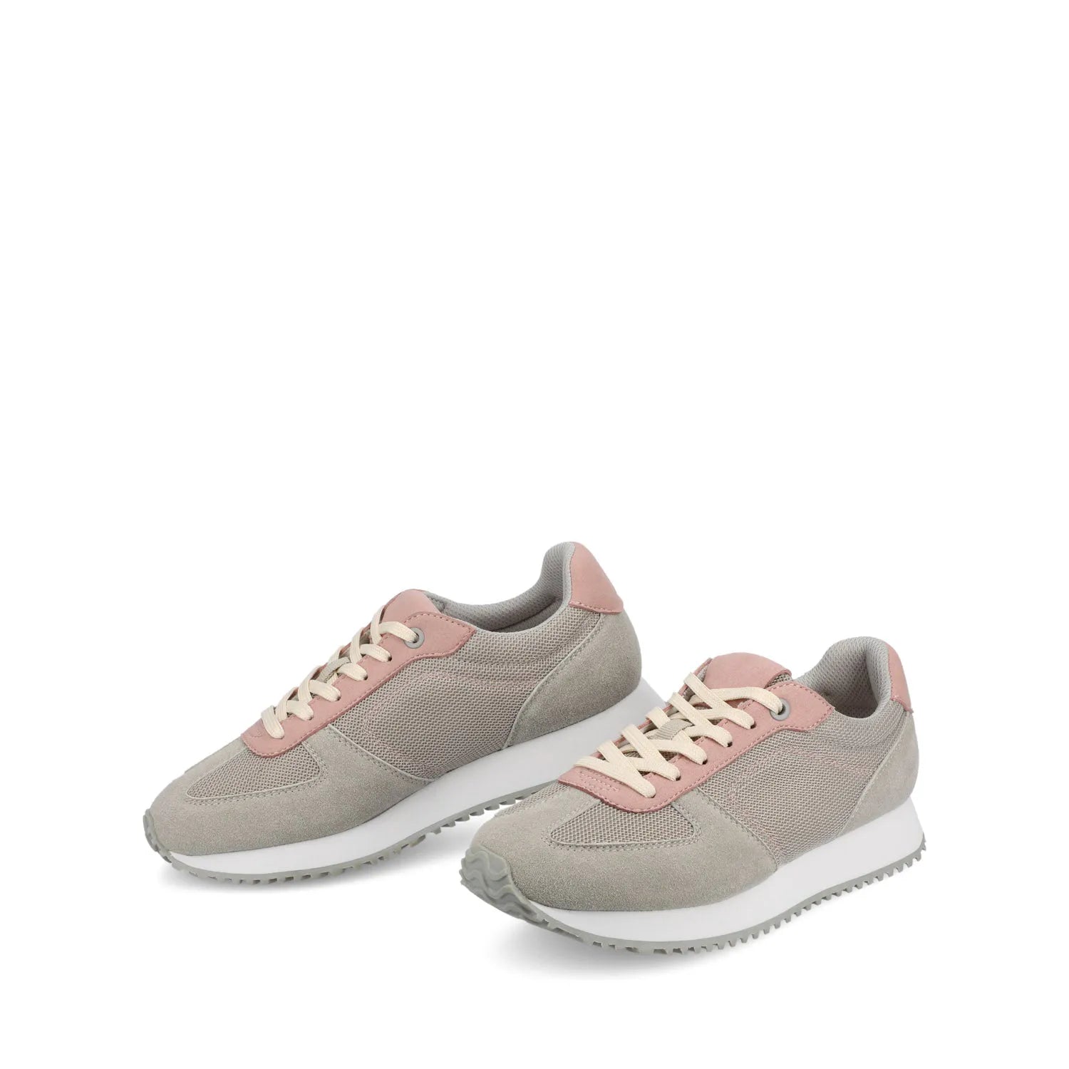 Flow Casual Lace-Up Sneakers - Light Grey