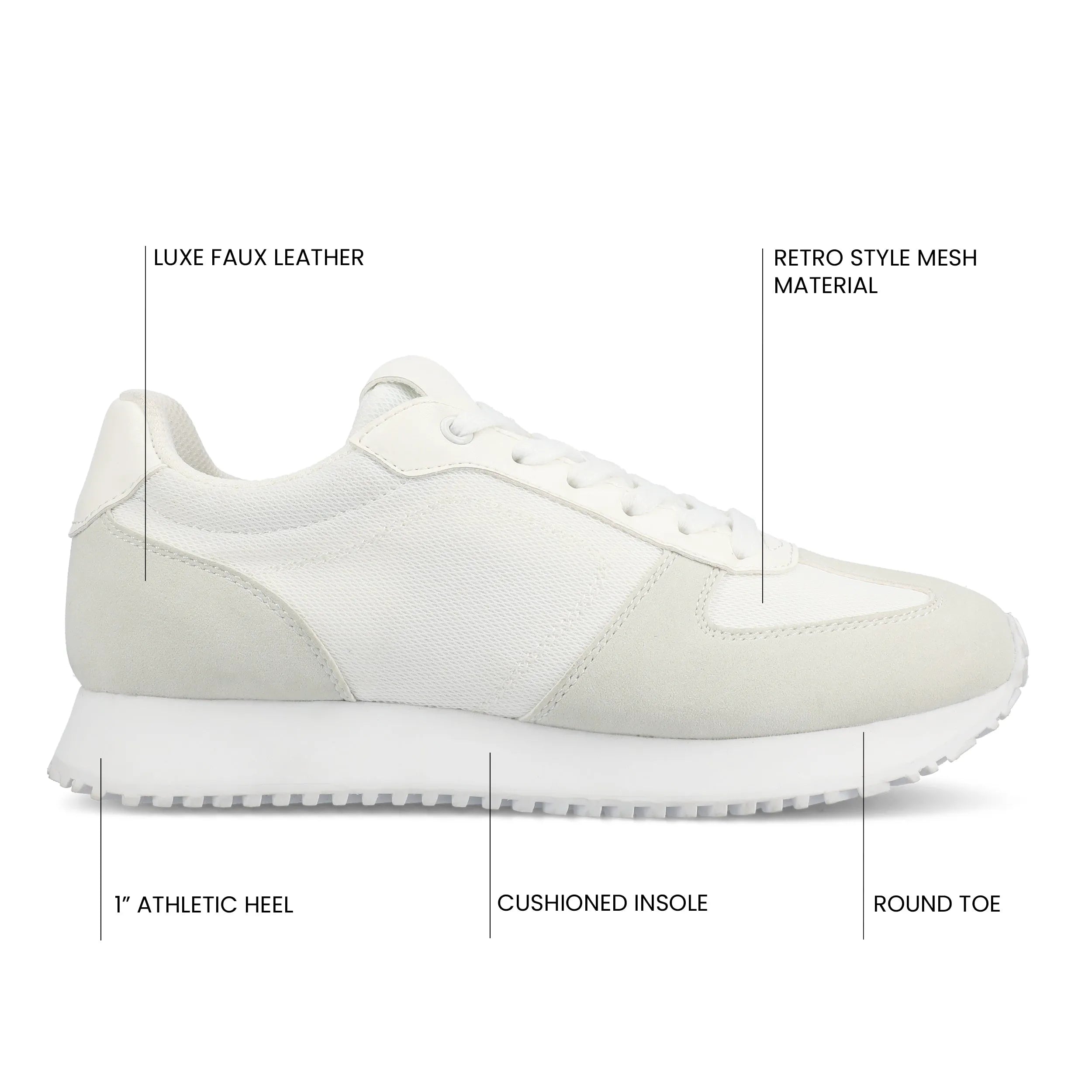 Flow Casual Lace-Up Sneakers - White