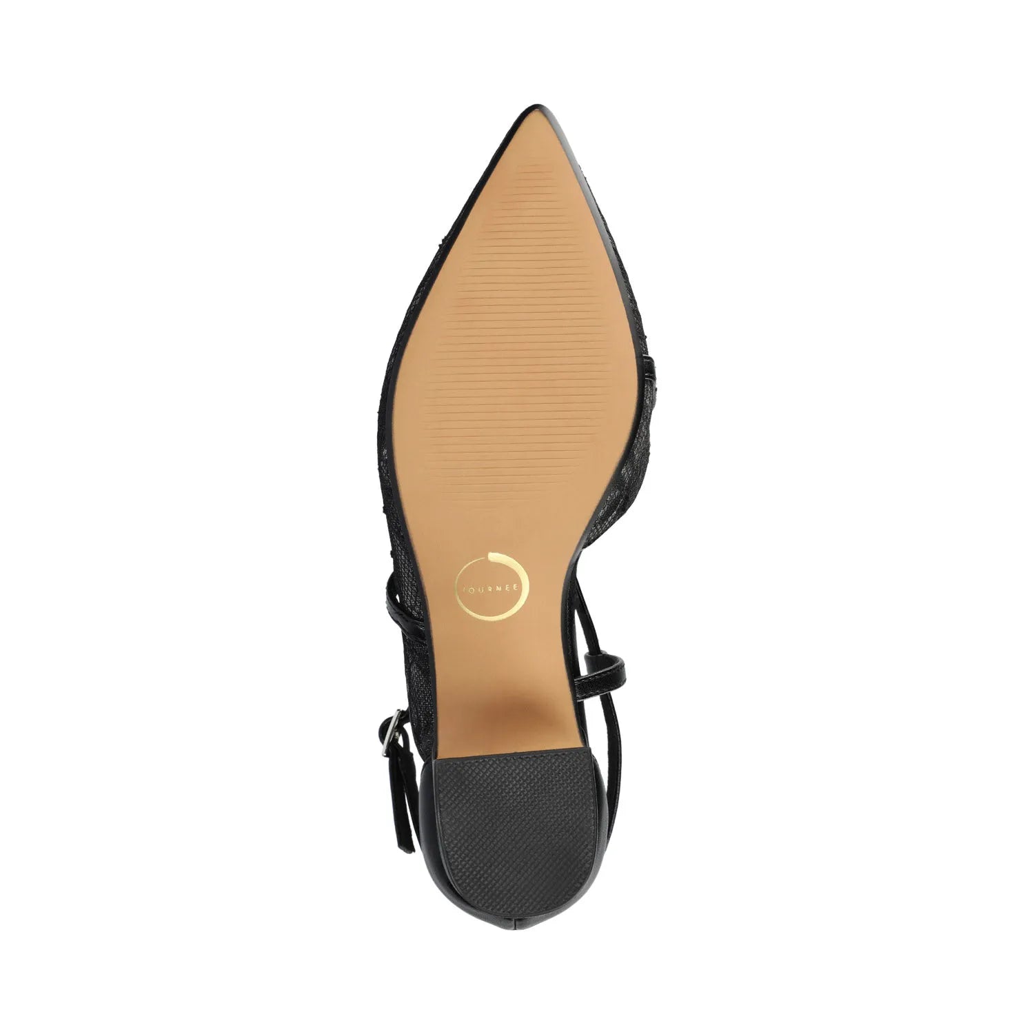 Galvinn Low Block Heels in Vegan Leather - Black Lace