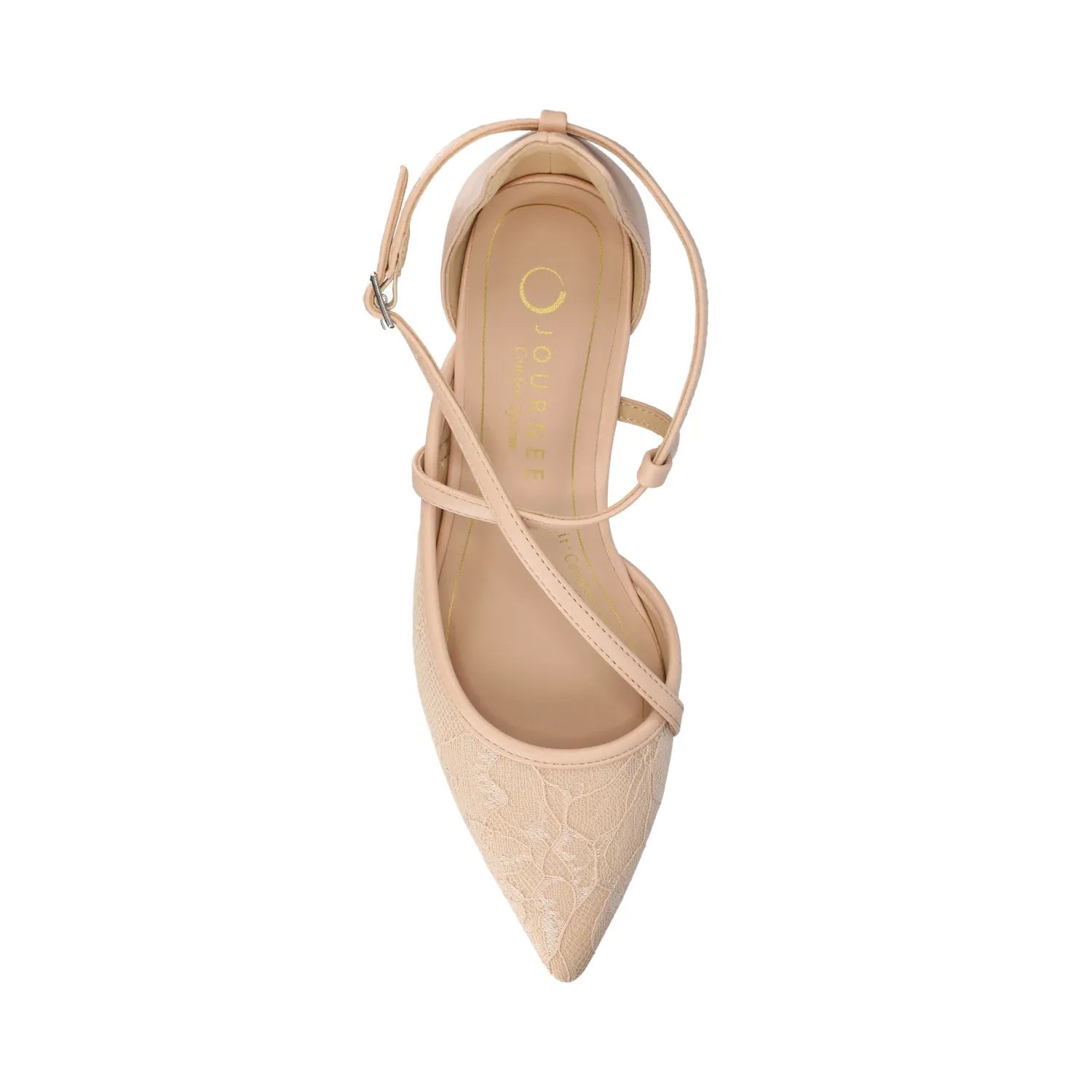 Galvinn Low Block Heels in Vegan Leather - Bone Lace