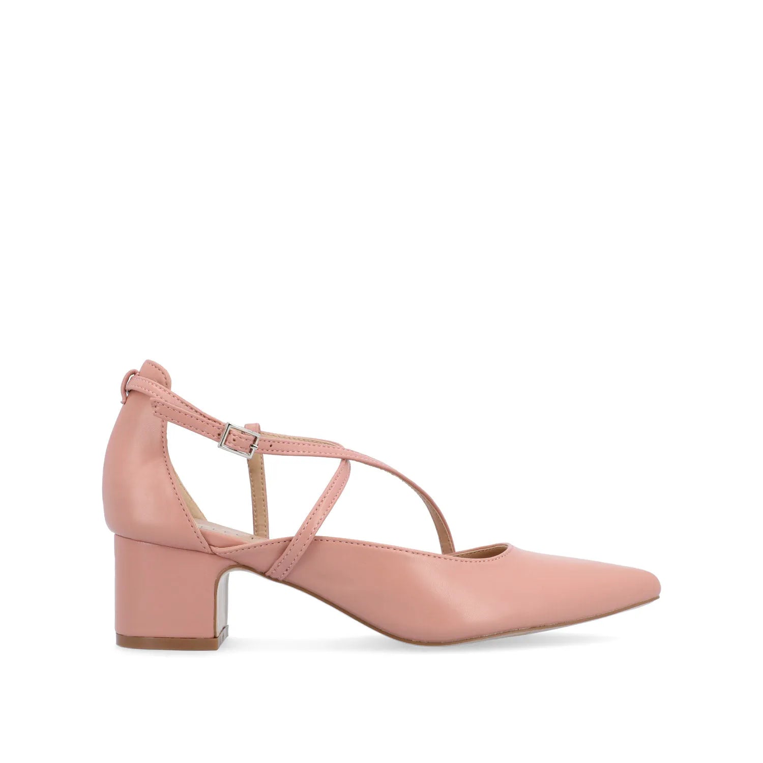Galvinn Low Block Heels in Vegan Leather - Blush