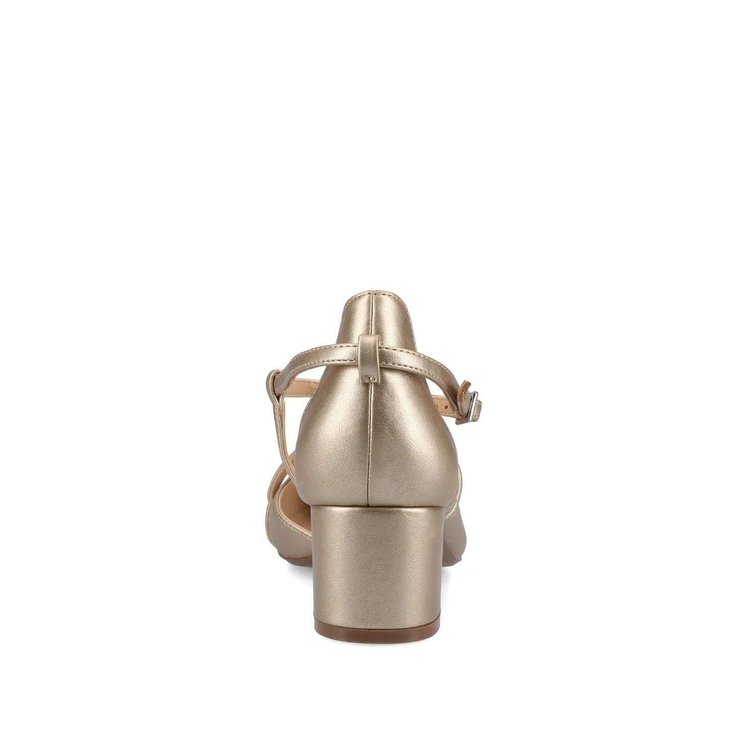 GALVINN LOW BLOCK HEELS IN WIDE - Champagne PU
