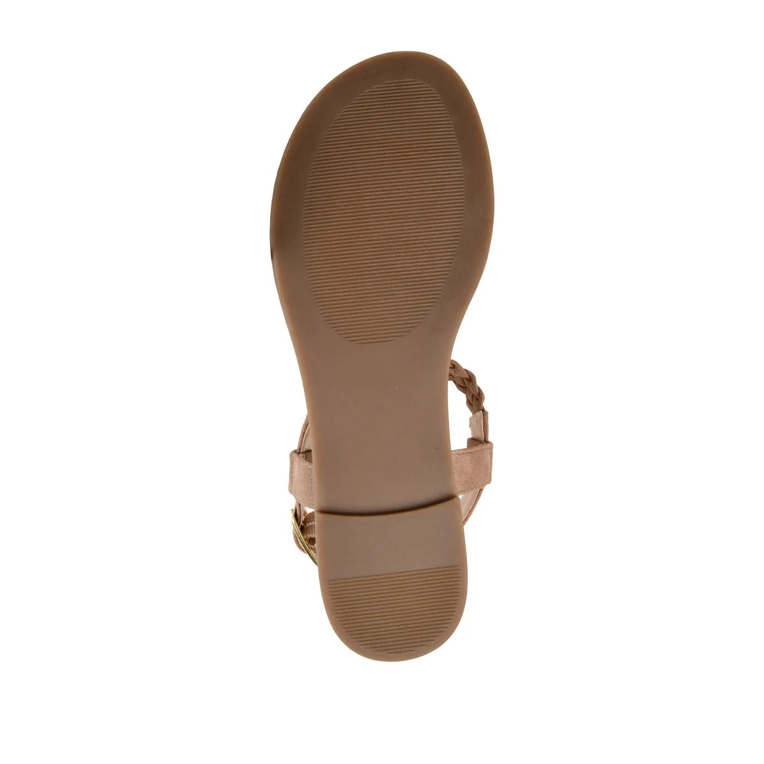 Genevive Brown Vegan Leather T-Strap Sandals