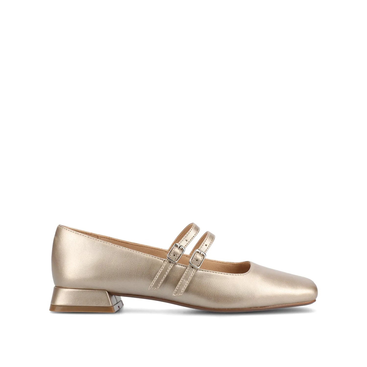 GREDAH MARY JANE DRESS FLATS IN WIDE - Champagne PU