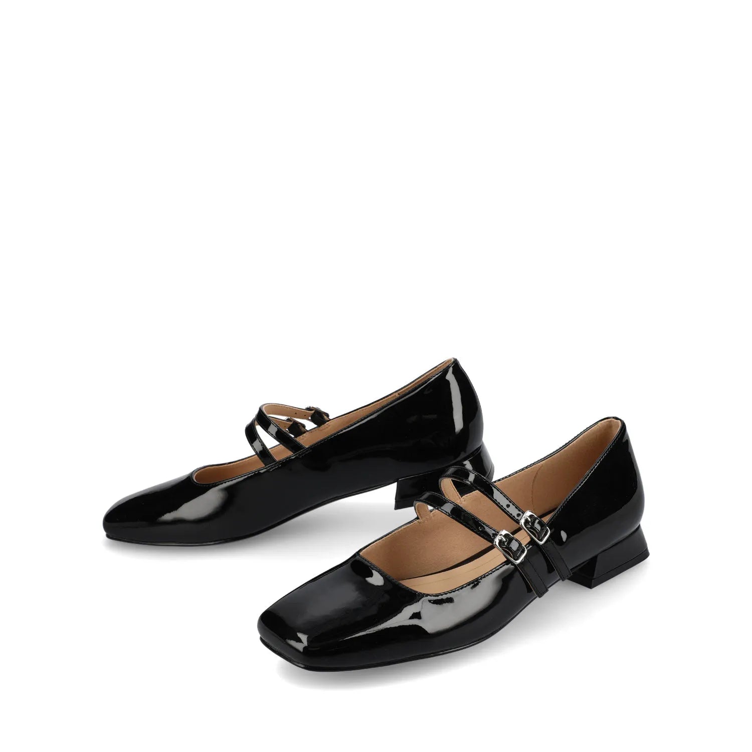 GREDAH MARY JANE DRESS FLATS IN WIDE - Black Patent